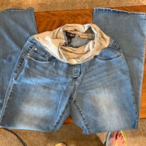 Light blue denim maternity